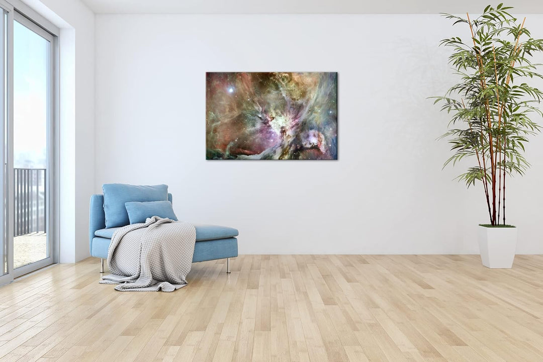 deyoli der Orionnebel Format: 100x70 als Leinwandbild, Motiv fertig gerahmt auf Echtholzrahmen, Hoch