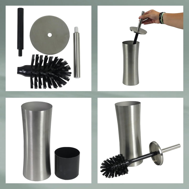 kela 22496 WC-Garnitur Elegance aus Edelstahl in Silber, 10 x 10 x 36 cm, WC-Garnitur