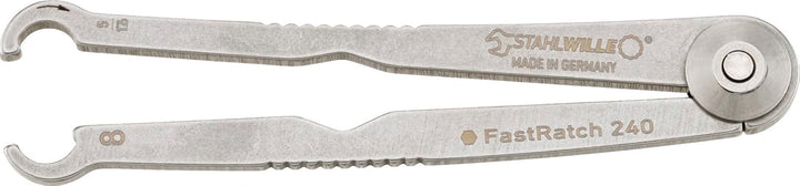 Stahlwille Nr. 240 Ratschenschlüssel FastRatch Schlüsselweite 8 mm und 5/16" L.121,4 mm ideal für Br