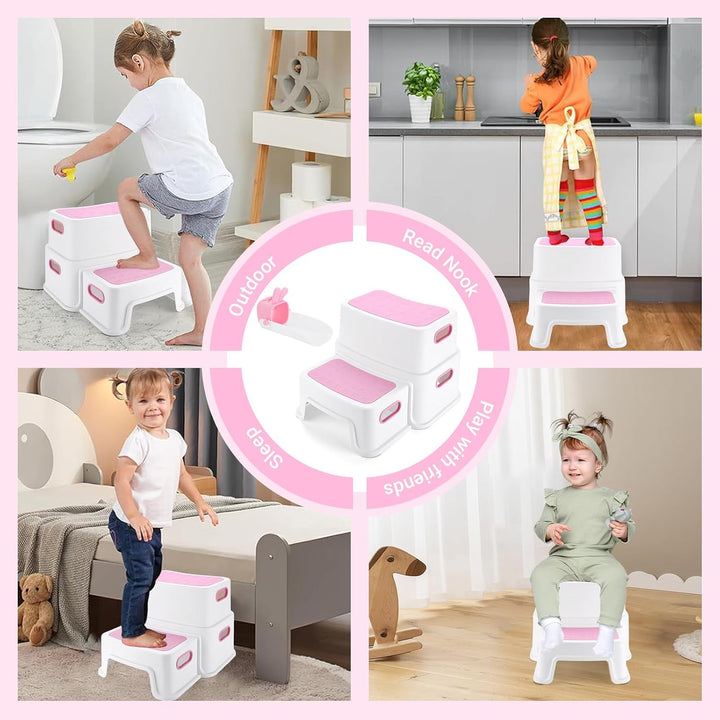 Tritthocker Kinder,Tritthocker für Kinder 2 Stufen,Robuster Hocker Zweistufiger Tritthocker für Bade