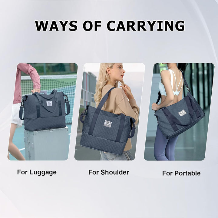 Reisetasche Damen Sporttasche 40x20x25 Ryanair Handgepäck Tasche Weekender Bag Schwimmtasche Wasserd