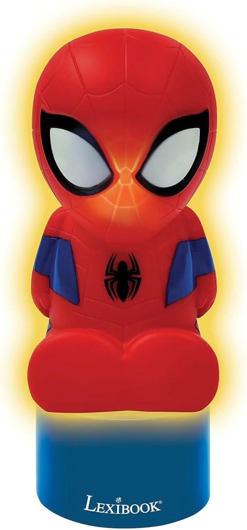 Lexibook Spiderman Nachtlicht und Lautsprecher für Kinderzimmer, Farbwechsel, weiches Licht, batteri