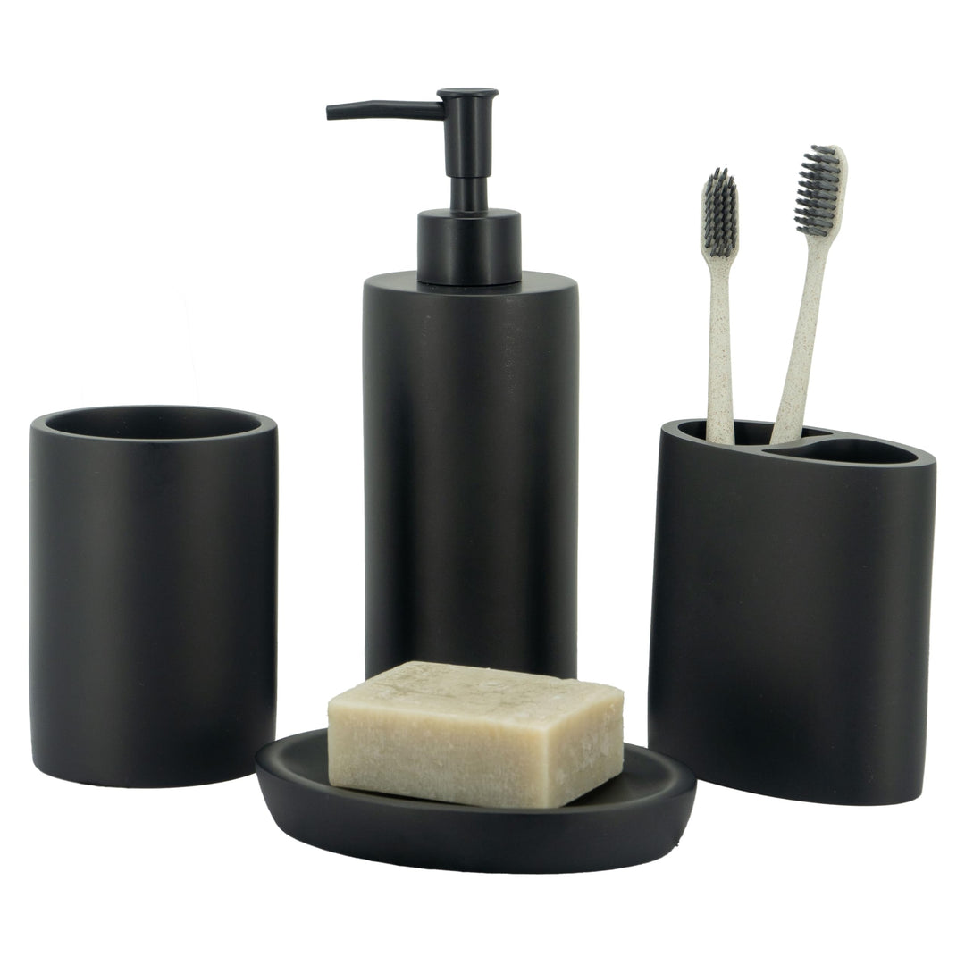 zccz Badezimmer-Accessoires-Set, 4-teilig, Marmormuster, Badezimmerzubehör-Set mit Seifenspender, Za