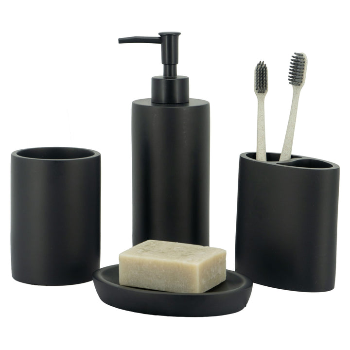 zccz Badezimmer-Accessoires-Set, 4-teilig, Marmormuster, Badezimmerzubehör-Set mit Seifenspender, Za