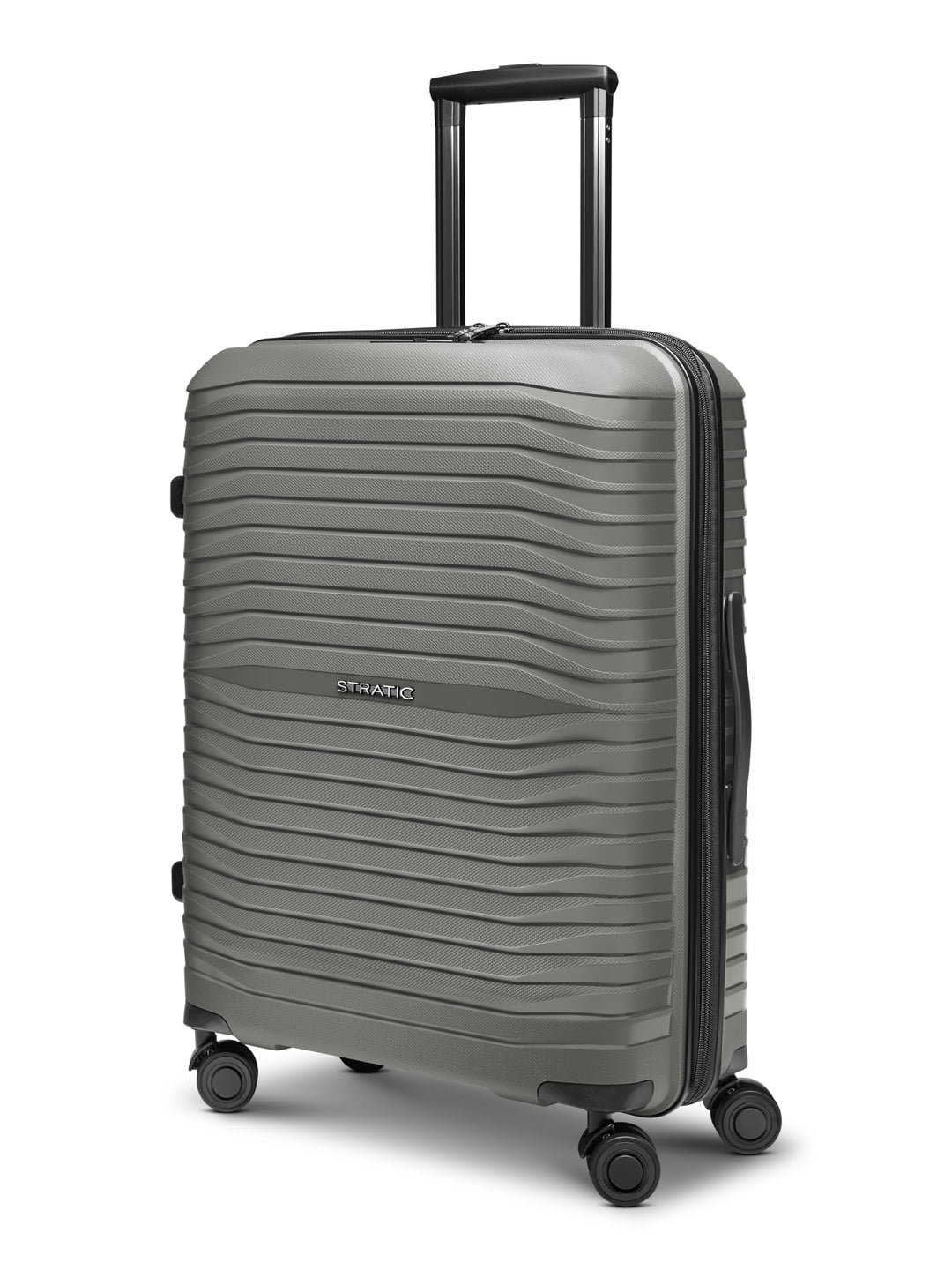 Stratic Shine Koffer gross | Trolley mit 4 360° Drehbare Rollen, Kreuzpackgurt, Dehnfalten, arretier