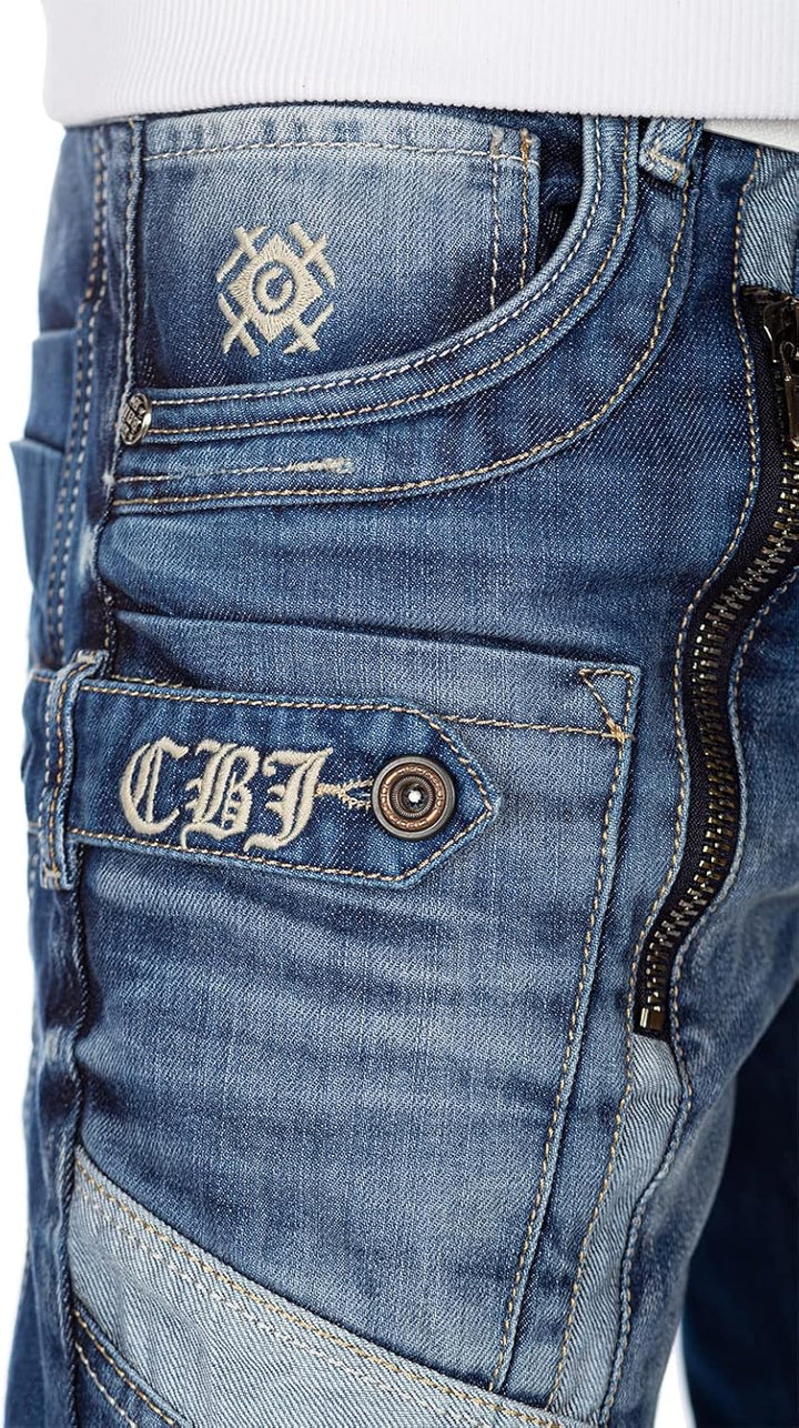 Cipo & Baxx Herren Jeans Hosen Besondere Designs Extravagant 29W / 32L Blau - 80, 29W / 32L Blau - 8