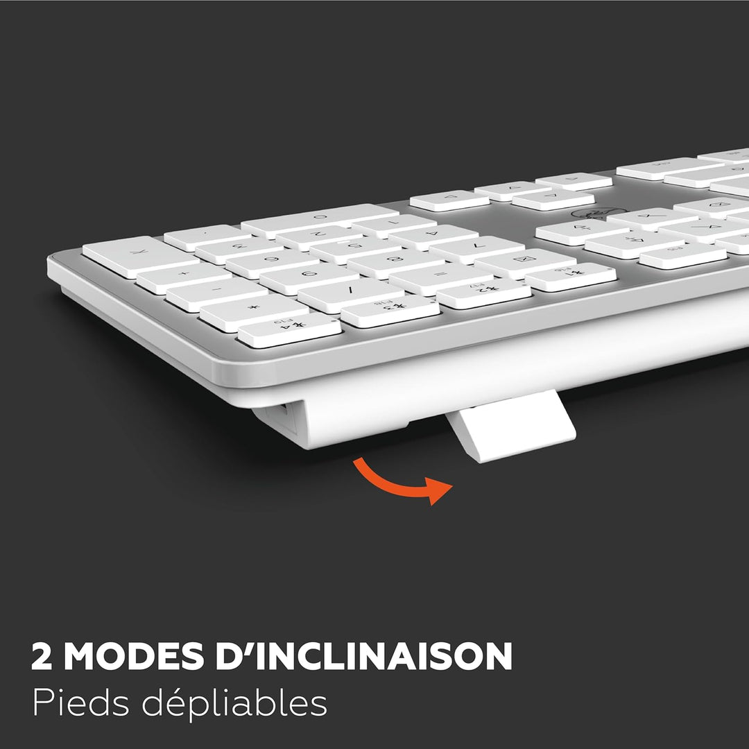 Mobility Lab MAC Design Touche White Tastatur Kabellose Tastatur weiss und silber, Kabellose Tastatu