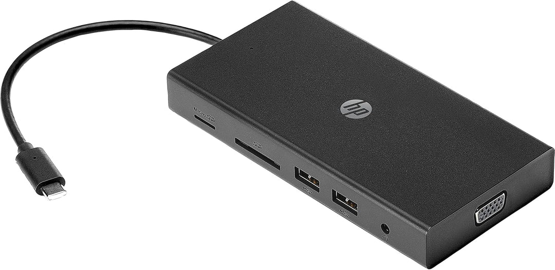 HP USB-C Reisehub (USB-C Hub, USB Hub, USB C, RJ-45, HDMI, VGA, microSD, SD, USB, Audio)