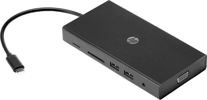 HP USB-C Reisehub (USB-C Hub, USB Hub, USB C, RJ-45, HDMI, VGA, microSD, SD, USB, Audio)