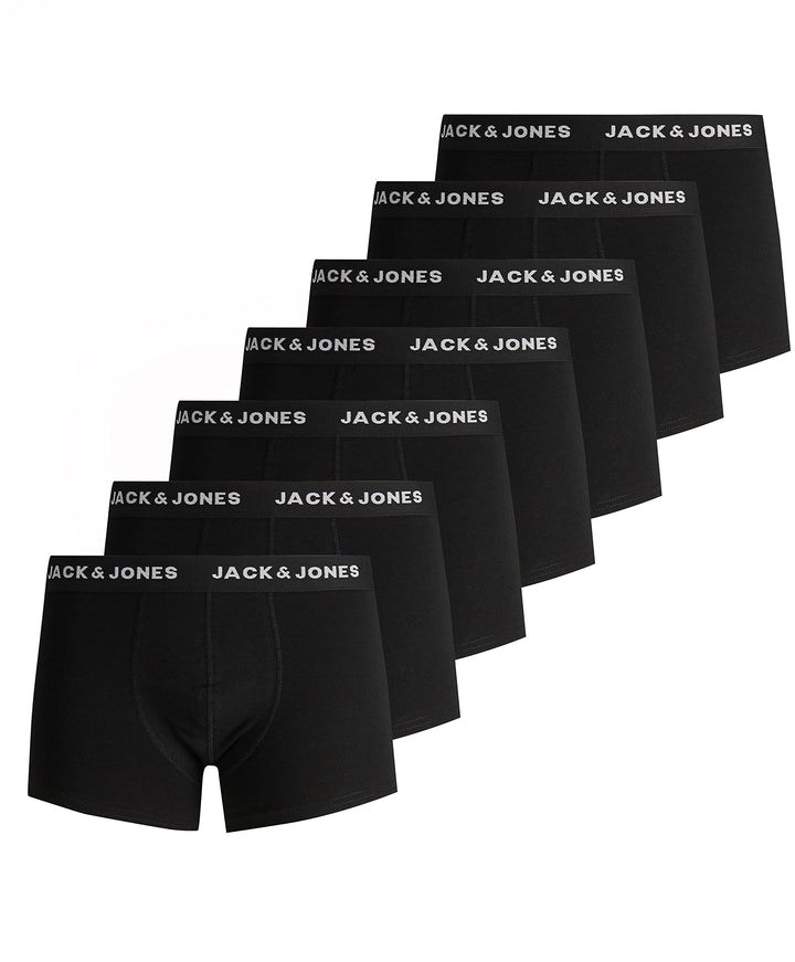 JACK & JONES JACHUEY Trunks 7 Pack NOOS M 7x Schwarz (Logoprint: Weiss), M 7x Schwarz (Logoprint: We
