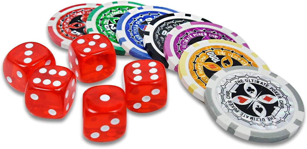 LARS360 Pokerkoffer mit 500 Laser Pokerchips, 11,5g Abschliessbar Pokerkarten Zubehör Deluxe Pokerse