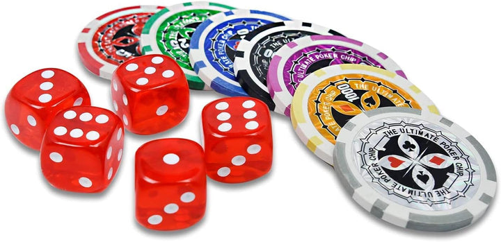 LARS360 Pokerkoffer mit 500 Laser Pokerchips, 11,5g Abschliessbar Pokerkarten Zubehör Deluxe Pokerse