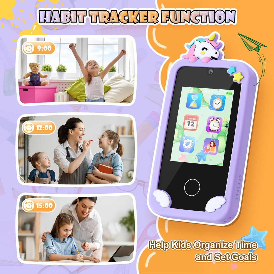 Kinder Smartphone Spielzeug, Weslery Handy mit Touchscreen, Doppelkamera MP3 Musik Player Kleinkind
