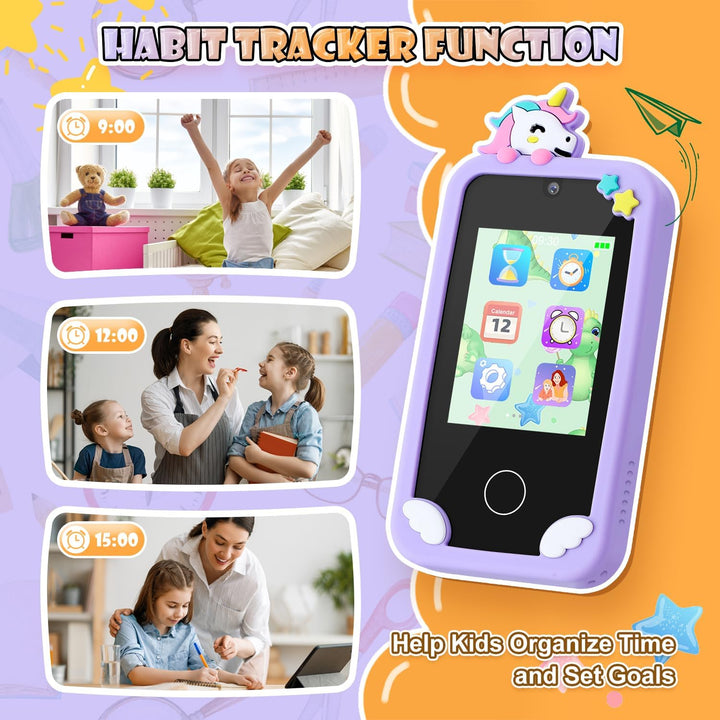 Kinder Smartphone Spielzeug, Weslery Handy mit Touchscreen, Doppelkamera MP3 Musik Player Kleinkind