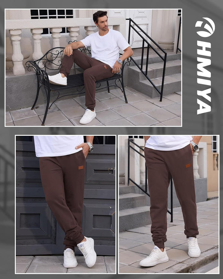 HMIYA Jogginghose Herren Baumwolle Trainingshose Sporthose Freizeithose Lang Hosen Klassische Sweath