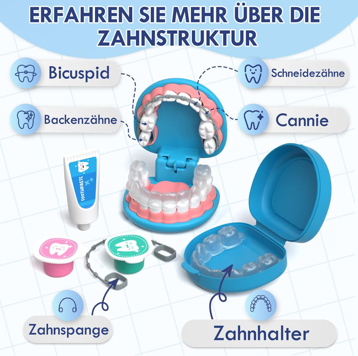 Lehoo Castle Arztkoffer Kinder ab 3 Jahre, Zahnarzt Spielzeug, Doktorkoffer, Rollenspiel für Kinder