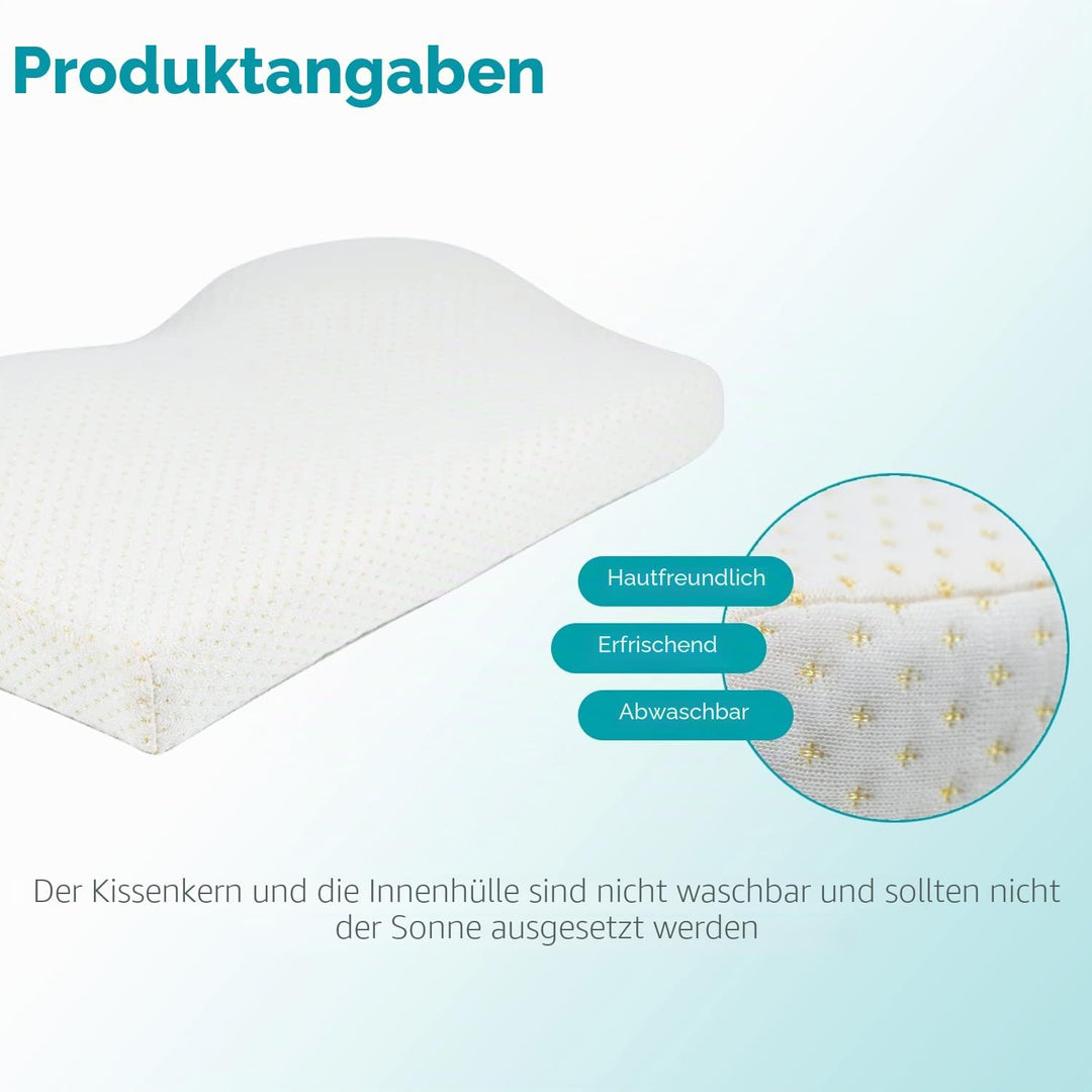 Edihome, Nackenstützkissen, Kopfkissen Nackenschmerzen, 50 x 30 x 10 cm, Nackenkissen, Memory Foam,