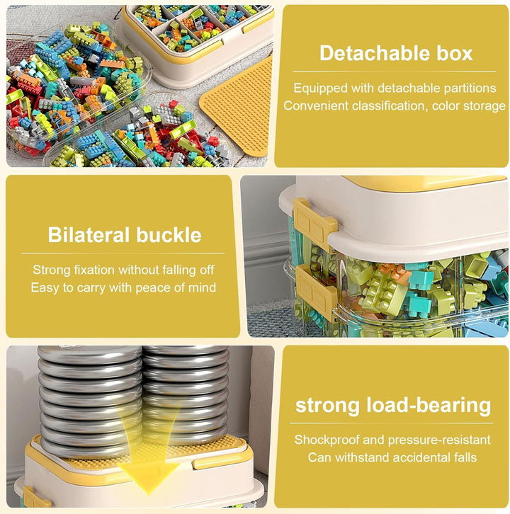 Aufbewahrungsbox für Legosteine, Aufbewahrung mit Bauplatten Stapelbar Aufbewahrungsboxen fur Lego B