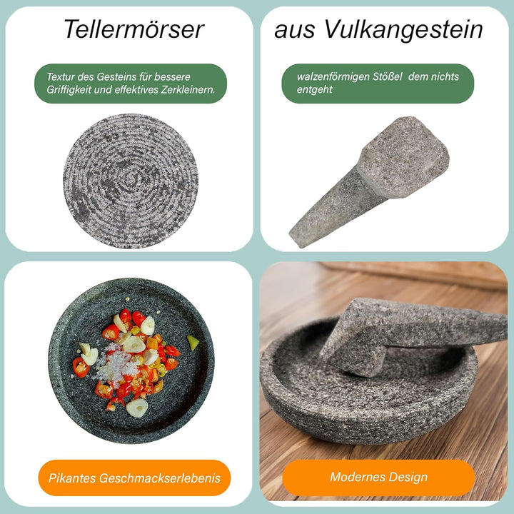 Cobek Mörser aus vulkanischem Naturstein – Traditionelles indonesisches Küchenwerkzeug zum Zerkleine