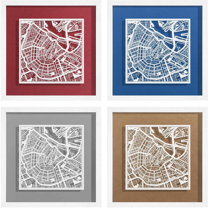 O3 DESIGN STUDIO - Marco de Papel para mapas, 22,8 x 22,8 cm, en Caja de Regalo, Fondo, autocambiant
