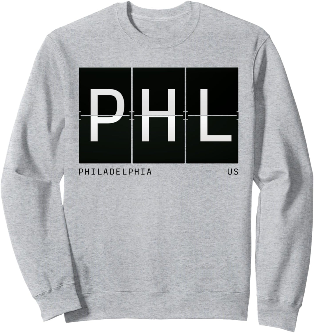PHL Philadelphia Pennsylvania US Retro Flughafen Code Traveler Sweatshirt