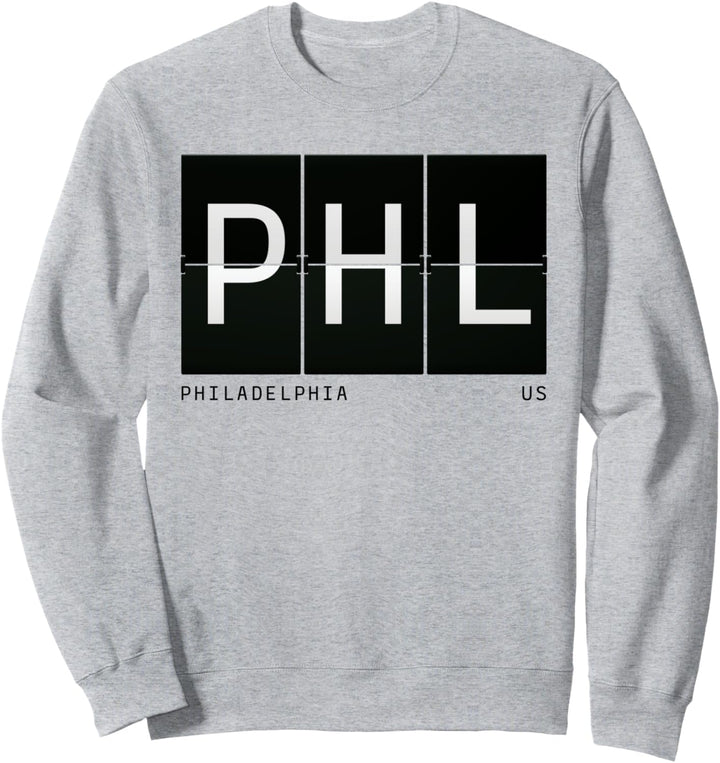 PHL Philadelphia Pennsylvania US Retro Flughafen Code Traveler Sweatshirt
