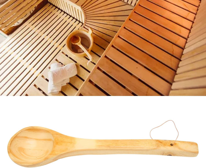 Grosse Holzkelle mit Langem Griff für Tee Wein Wasser Sauna Zubehör