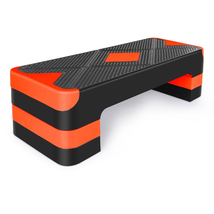 Aerobic Step Platform Orange, Höhenverstellbarer Fitness Stepper für Heimtraining & Gym, verstellbar