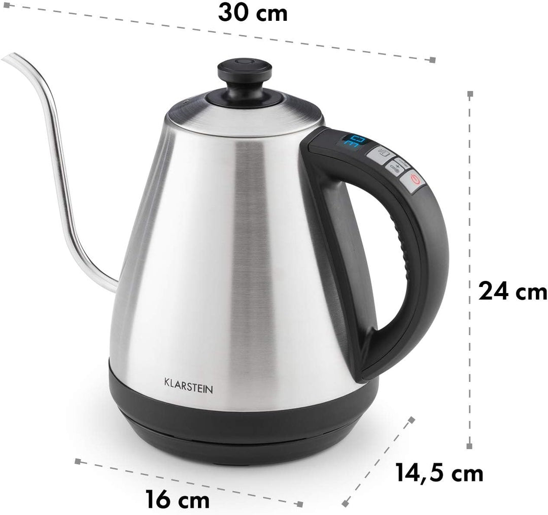 Klarstein Garcon Wasserkocher - Teekocher, 1 L, 2000 W, Warmhaltefunktion, gradgenaue Temperatureins