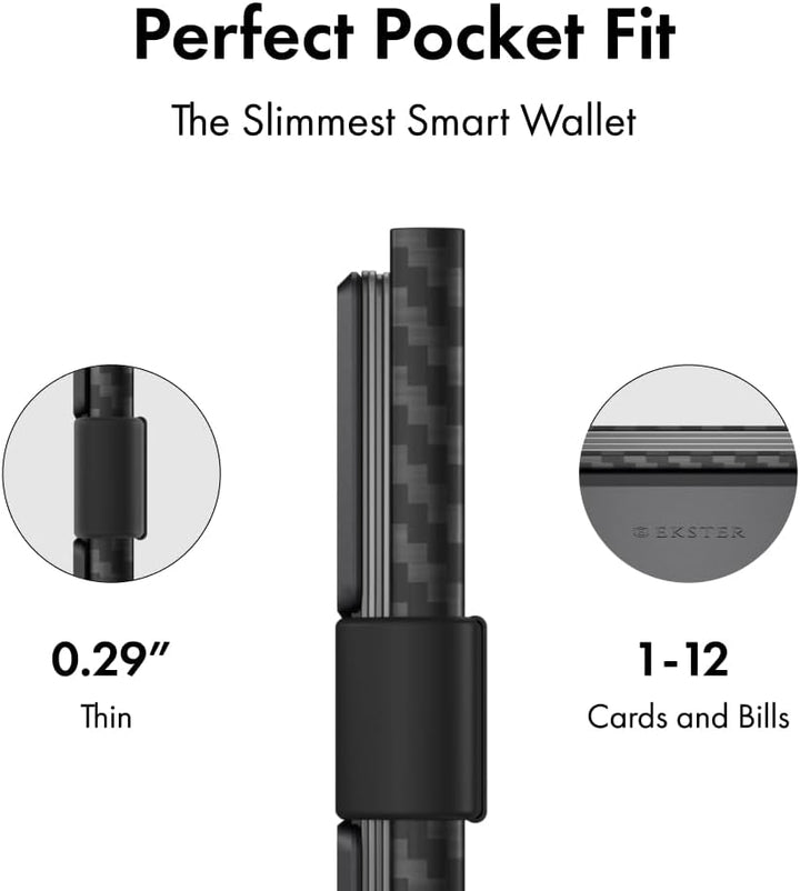 Ekster Carbon Cardholder Smart Wallet gebaut für schnellen Zugriff., Carbon Fiber, Minimalistisch, C