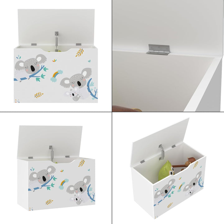 [en.casa] Spielzeugkiste Oleiros mit aufklappbarem Deckel Aufbewahrungsbox für Kinderzimmer Bücher S