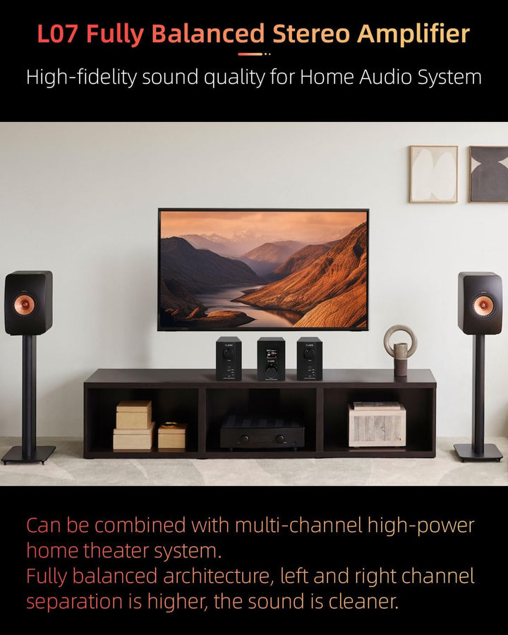 FX-Audio- L07 Stereo Audio Verstärker 200W x2 MA5332MS 2 Kanal Class D Power Amp Bridgeable BTL 400W