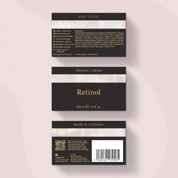 Satin Naturel Retinol Creme 100 ml | Mit Bio Aloe Vera, Salicylsäure &amp; Panthenol, Anti-Aging Feuchti