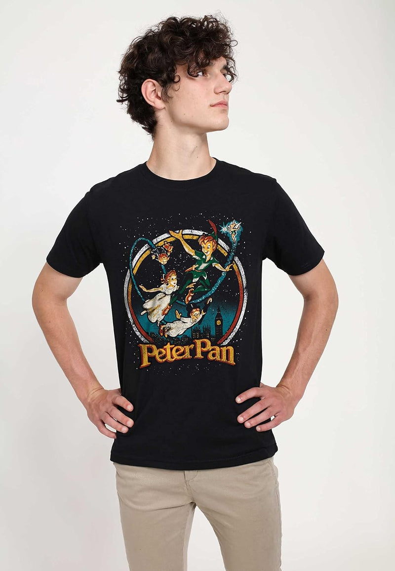 Disney Unisex Peter Pan London Flyin Organic Short Sleeve T-shirt S Schwarz, S Schwarz