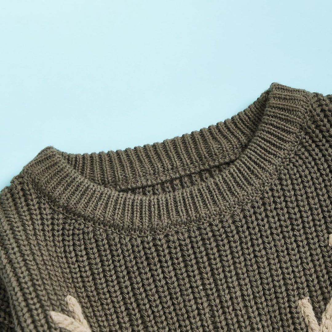 L&ieserram Baby Jungen Mädchen Weihnachten Gestrickt Pullover Jumper Weihnachtspullover Neugeborenen