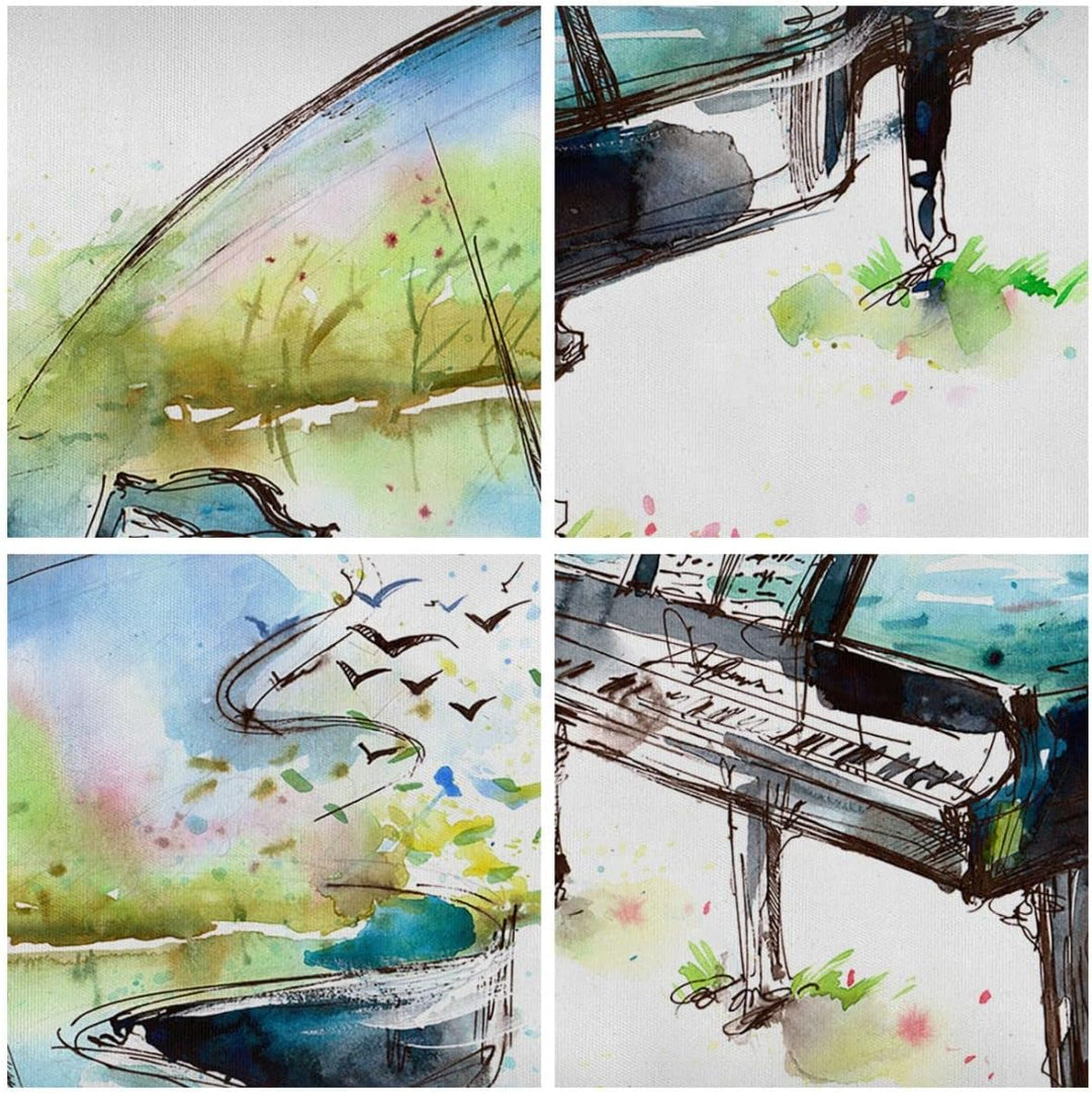 Bilder auf Leinwand Klavier Natur Musik Eleganz Leinwandbild 70x50cm Wandbilder Dekoration Wohnzimme