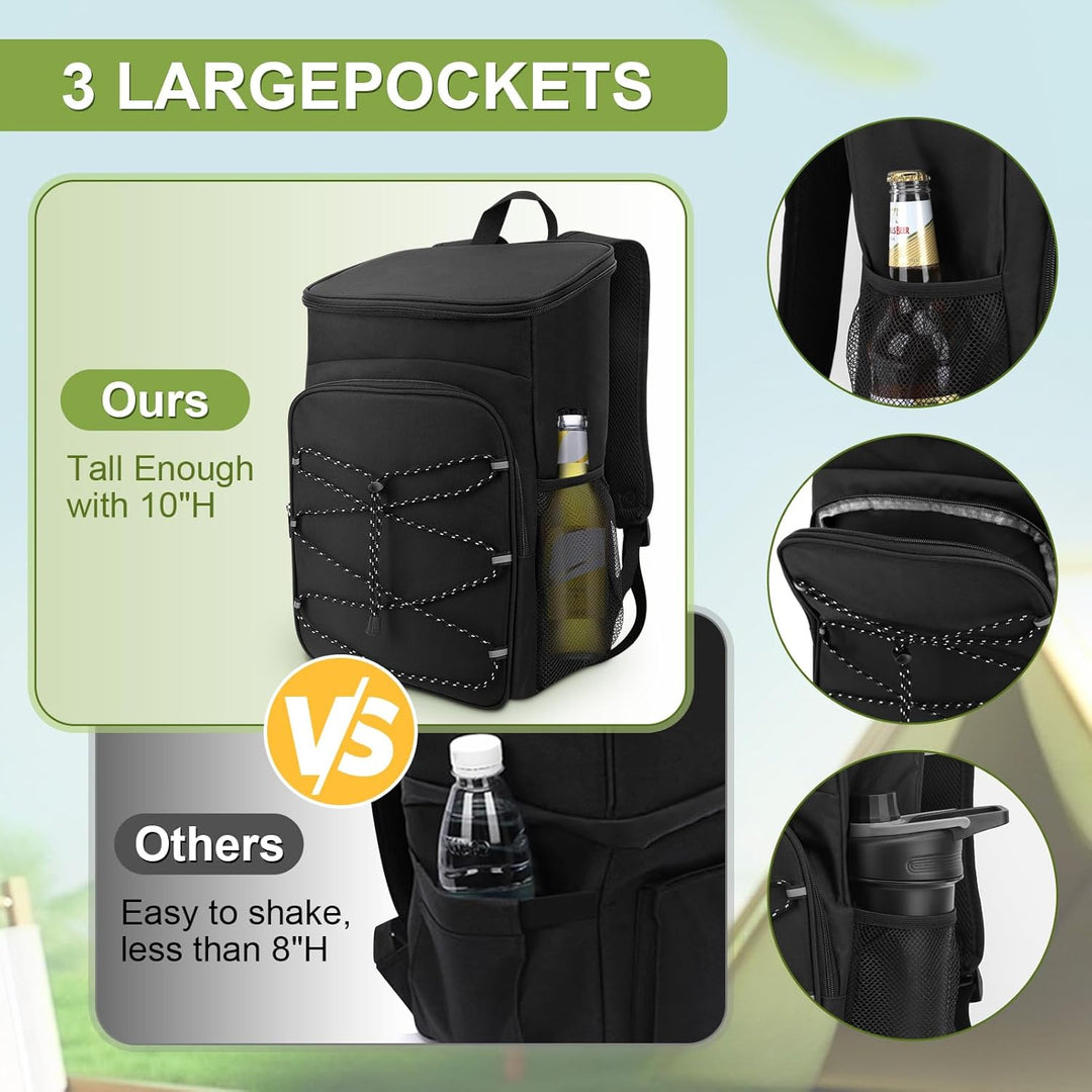 Kühlrucksack, Picknicktasche, Rucksack mit Zwei 10 Zoll hohe Seitentaschen, Rucksack mit Kühlfach fü