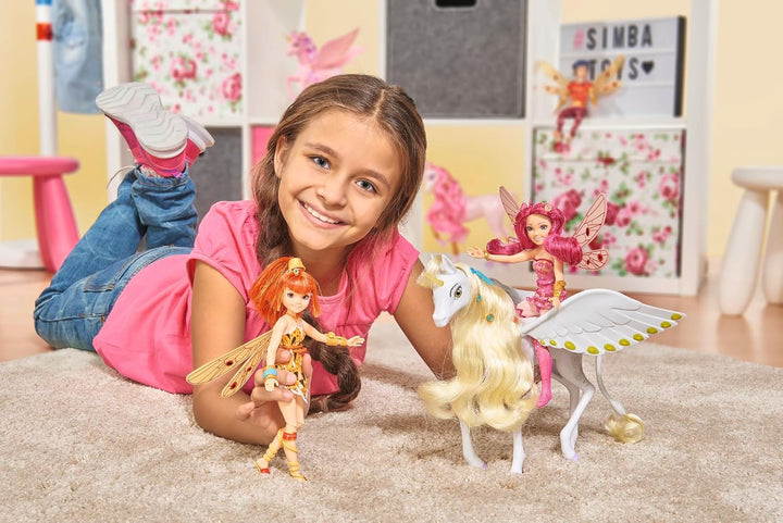 Simba 109480093 - Mia and Me Einhorn Onchao, mit beweglichen Flügeln, Haarclips, Bürste zum Frisiere