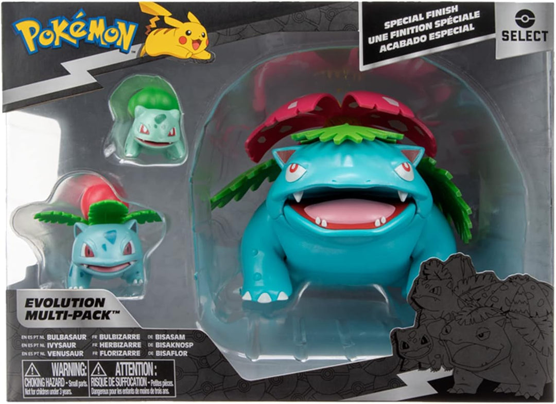 BANDAI - Pokémon – Evolutionspaket Bulbizarre, Herbizarre & Florizarre – Figur Bulbizarre 5 cm + Fig