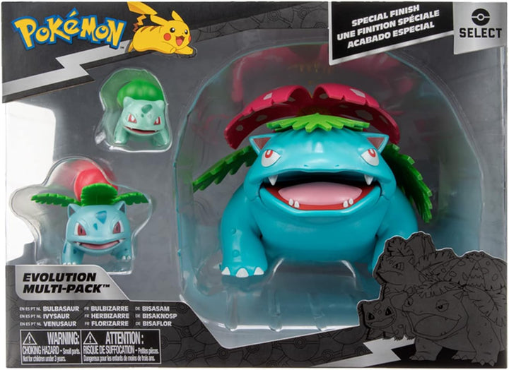 BANDAI - Pokémon – Evolutionspaket Bulbizarre, Herbizarre & Florizarre – Figur Bulbizarre 5 cm + Fig