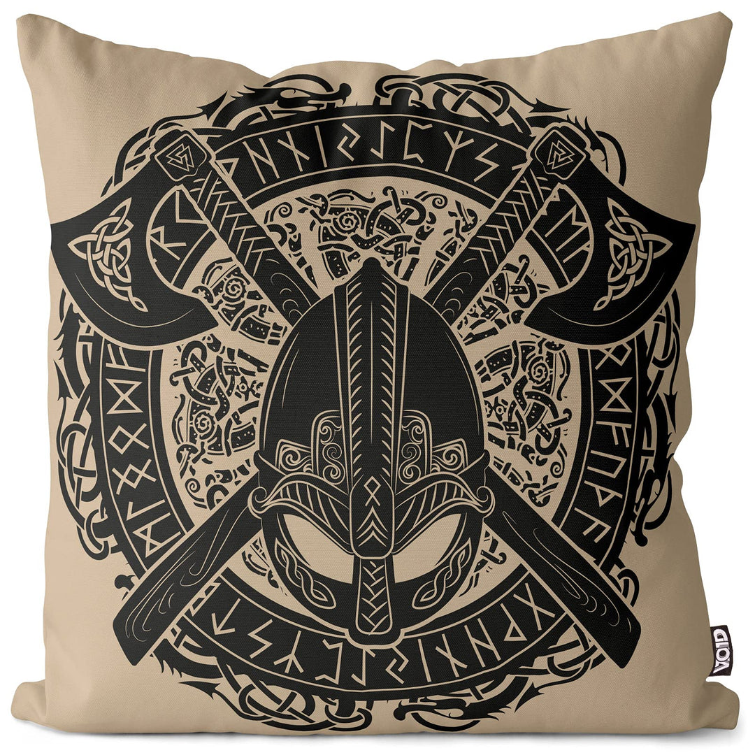 VOID Wikinger Helm Wappen Kissenbezug Kissenhülle Sofakissen Kissen Deko Outdoor-Kissen Dekokissen,