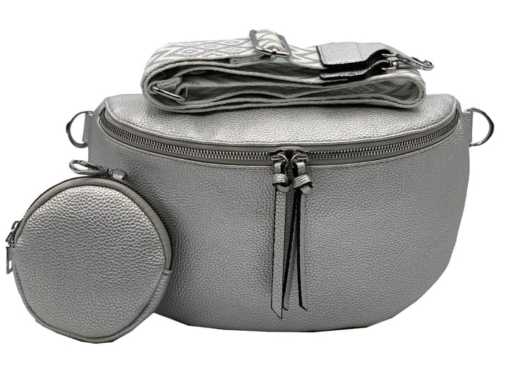 stylx Crossbody Bag Damen Leder Breiter Gurt Handtasche Umhängetasche Moderne Taschen mit breitem Sc