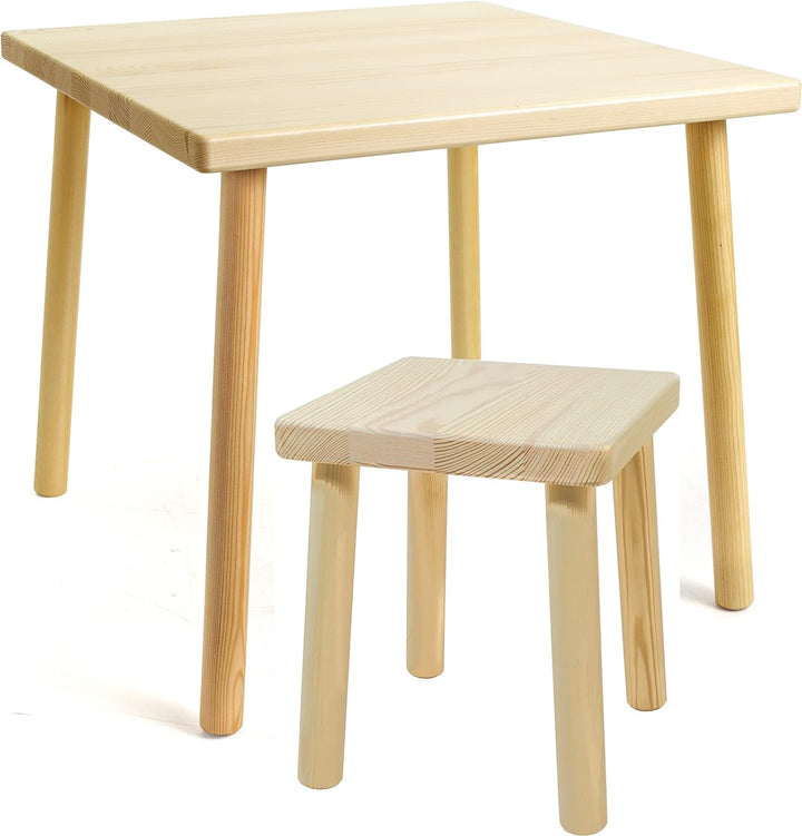 Kinder Tisch Stuhl/Hocker Holz Massive Qualität Buche naturbelassen