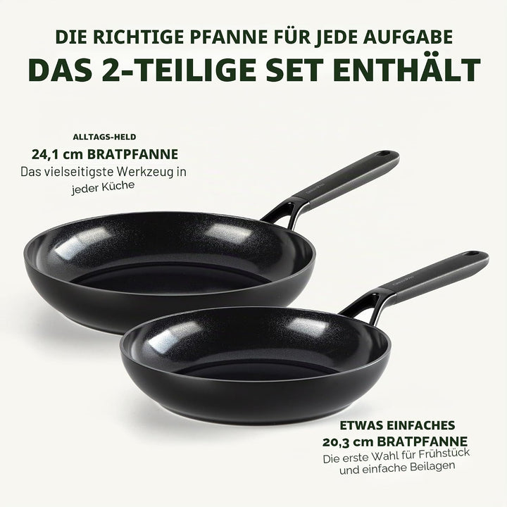GreenPan SmartShape Gesundes Keramik-Antihaft-Pfannenset 20 cm und 28 cm mit Pfannenschutz, PFAS-fre