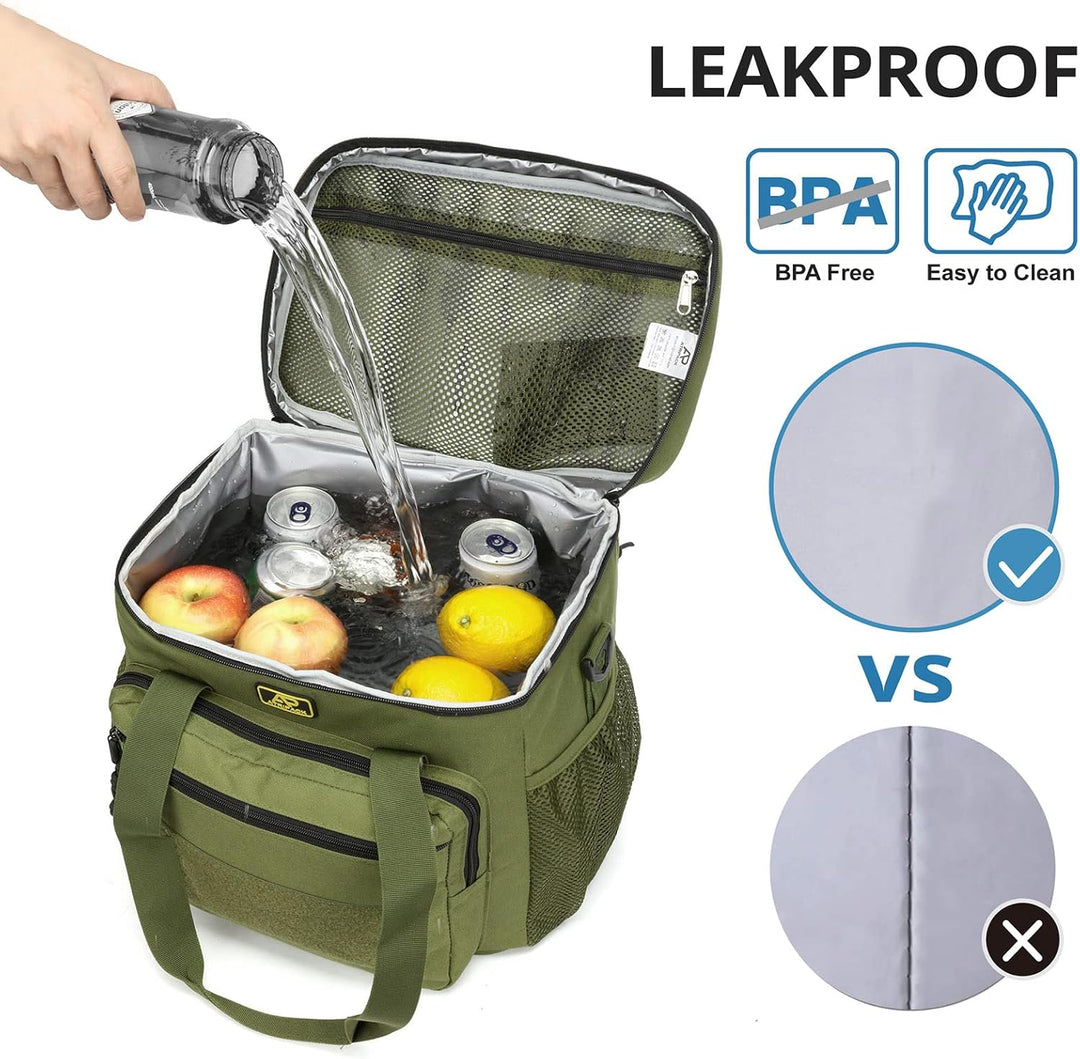 Taktische Lunch-Tasche für Männer, Isolierte und Auslaufsichere Lunchbox mit MOLLE-System, Grosse Kü
