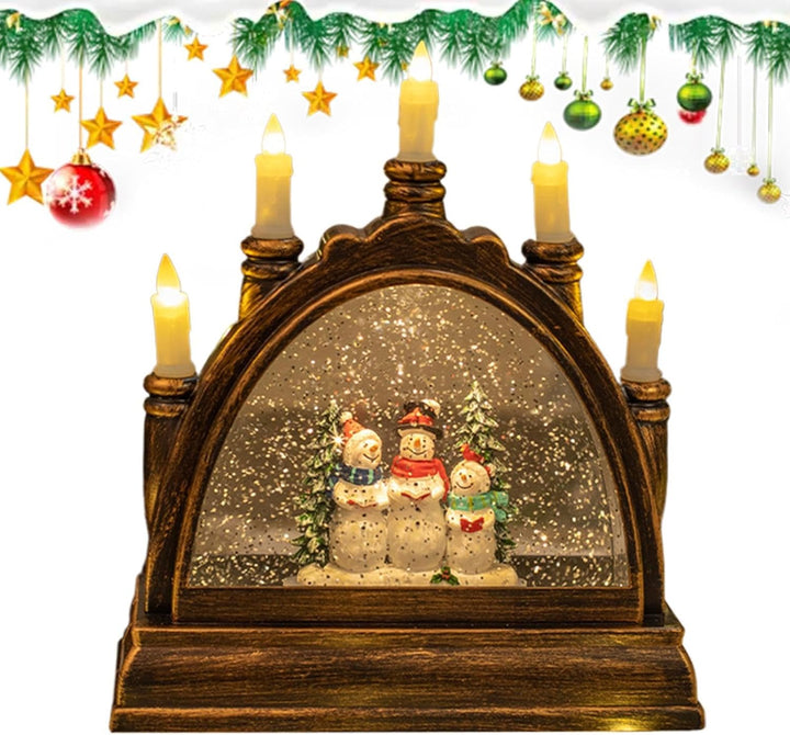 Christmas Snow Globes Winter | Lighted Christmas Snow | Winter Scene Music Lantern | Glittering Wate