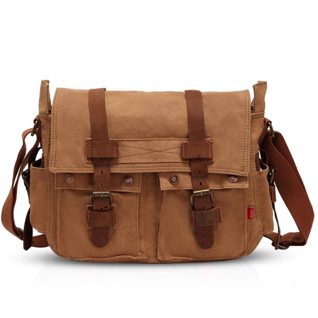 FANDARE Unisex Umhängetasche Schultertasche Segeltuch Laptoprucksäcke für 14 Zoll Laptop Kuriertasch