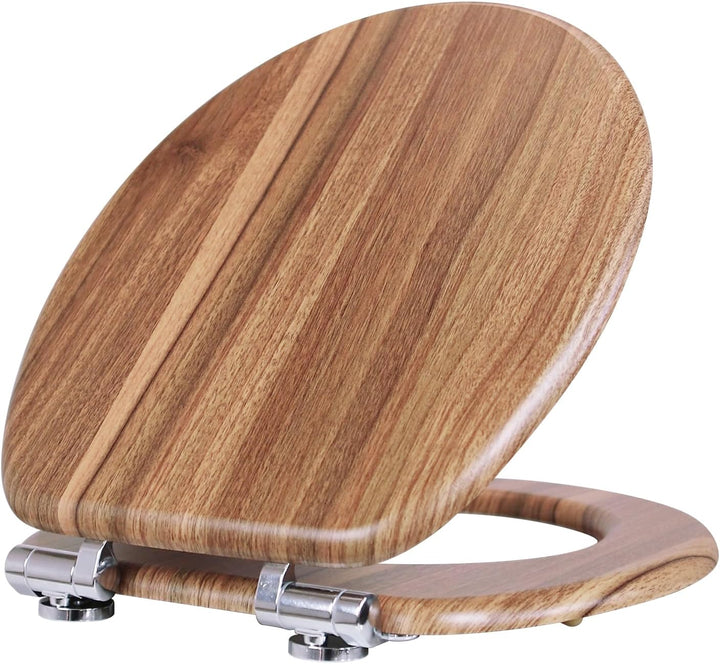 WC Sitz mit Absenkautomatik, Toilettendeckel aus MDF Holz, Stabil Klodeckel mit Soft Close, Toilette
