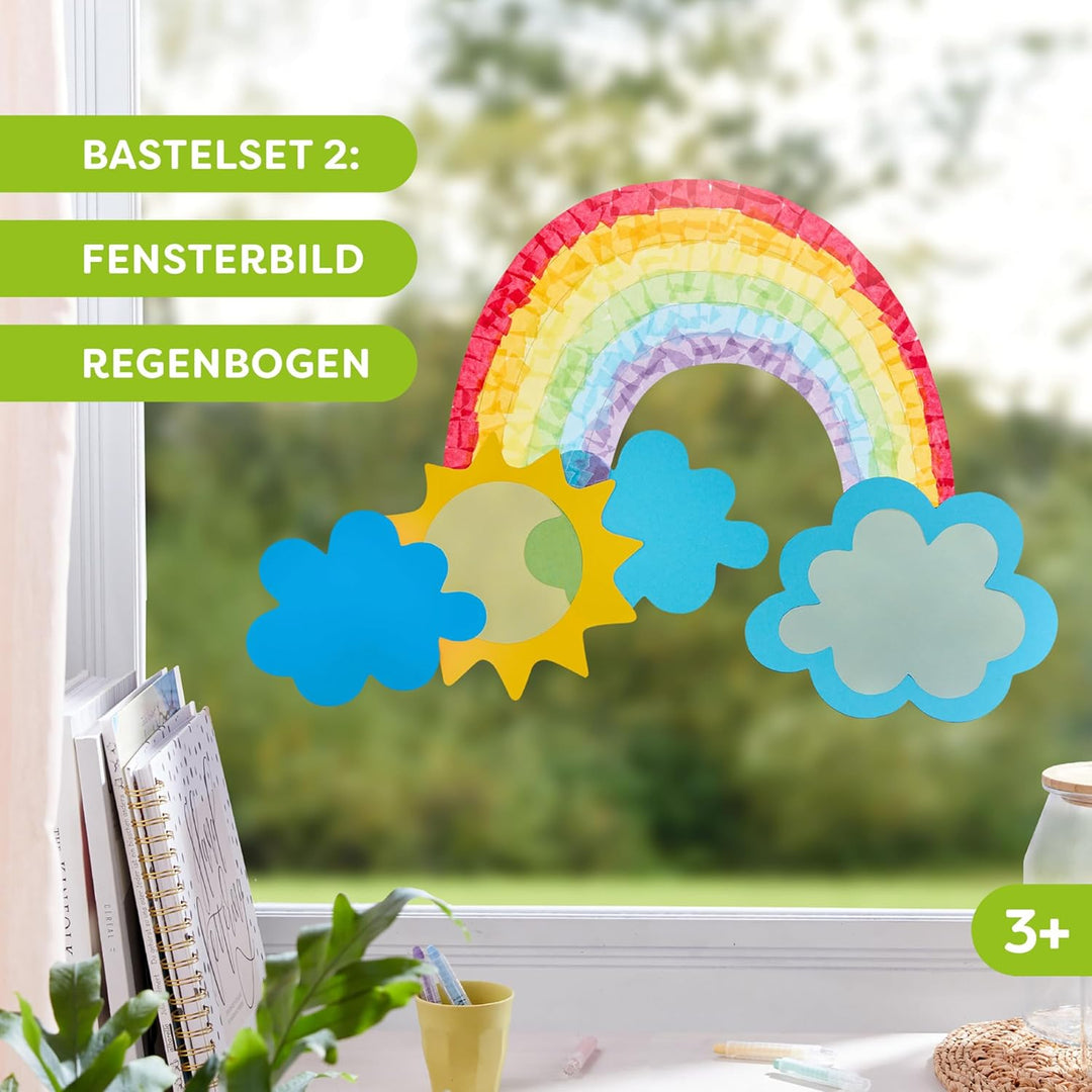 HABA Sachenmacher Bastelsets Fensterbilder im Doppelpack: Erstes Basteln für Kinder ab 3 Jahren, Mal