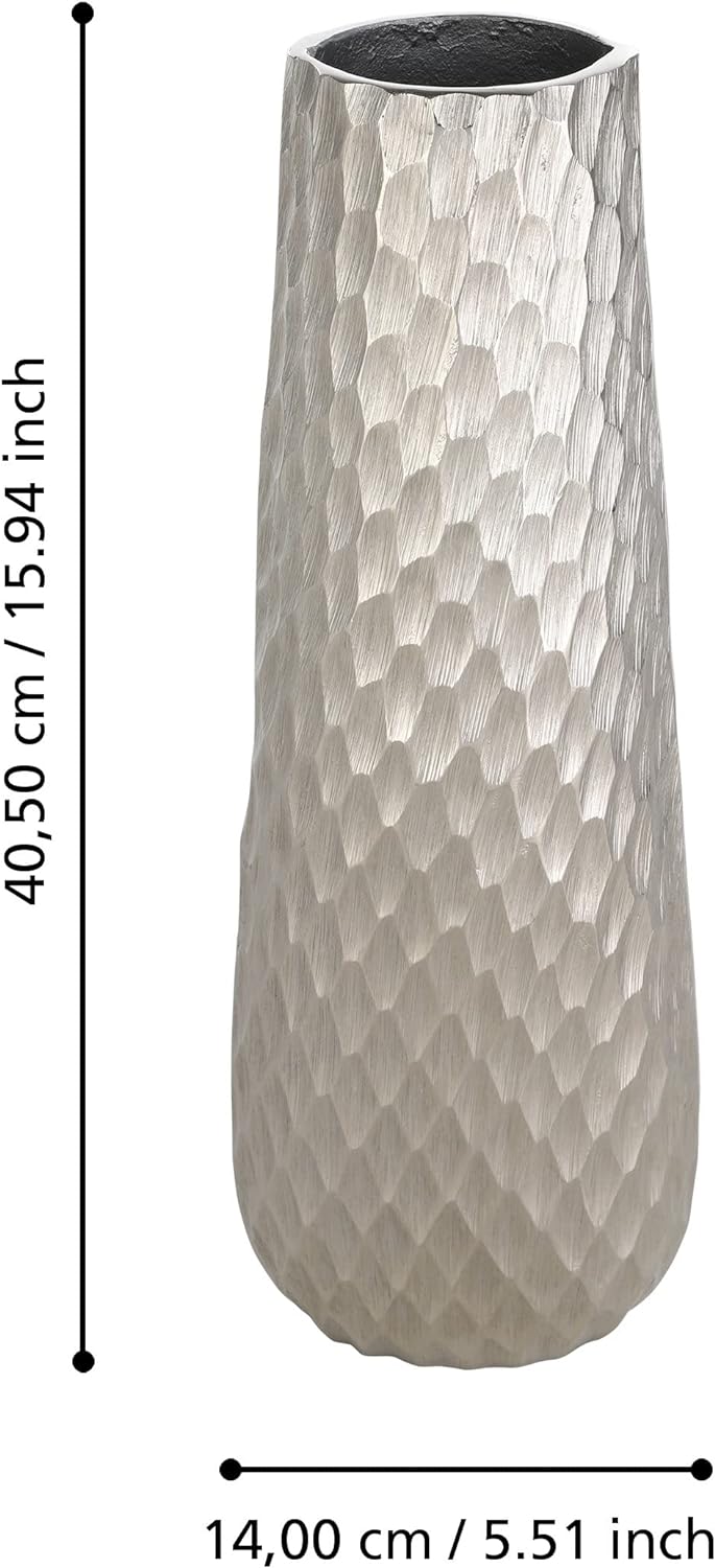 EGLO LIVING Metallvase Nilgaut, Elegante Deko Vase, gehämmerte Dekovase für Wohnzimmer, Blumenvase a